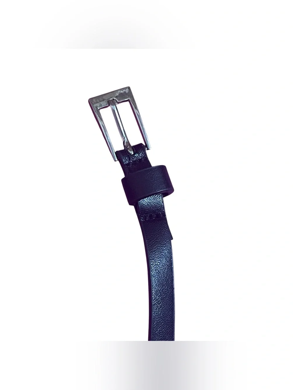 Girls Black Leather Skinny Belt 36 inches